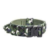 Verstellbares Camo-Tactical Hundehalsband mit Polsterung & Metallverschluss