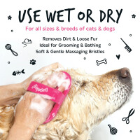 Bugalugs Bade- & Fellpflegebürste für Hunde und Katzen – Rosa oder Schwarz