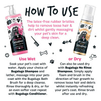 Bugalugs Bade- & Fellpflegebürste für Hunde und Katzen – Rosa oder Schwarz