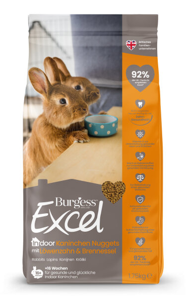 Burgess Excel Indoor Hasenfutter – Hochwertiges Alleinfuttermittel für Nager 1,75KG