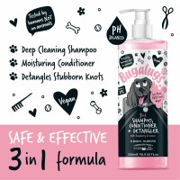 Bugalugs Hundeshampoo 3in1 Conditioner Entwirrer Himbeer Zitrone Duft