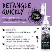 Bugalugs 2 in 1 Entwirrungs- und Pflegeschaumkamm Fellpflege 150ml