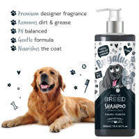 Bugalugs bestes Hunde Pflegeshampoo mit Aktivkohle Zitrusfrüchte Duft Premium