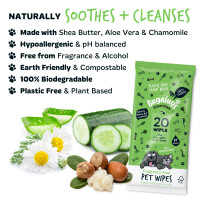 Bugalugs Biologisch Abbaubare Haustier Feuchttücher – Plastikfrei & Parfümfrei