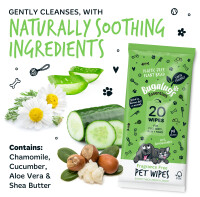 Bugalugs Biologisch Abbaubare Haustier Feuchttücher – Plastikfrei & Parfümfrei